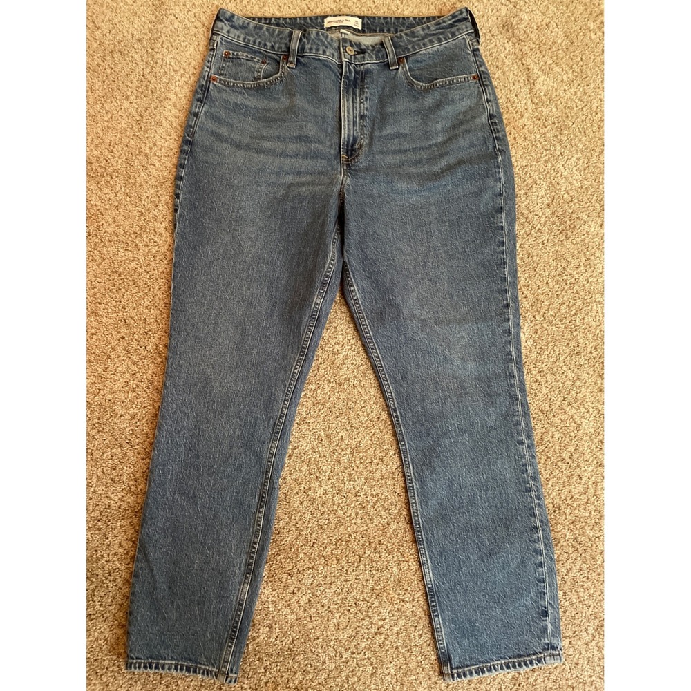 Abercrombie & Fitch Women Jeans 31 Short Blue High Rise Mom Jeans Curve Love